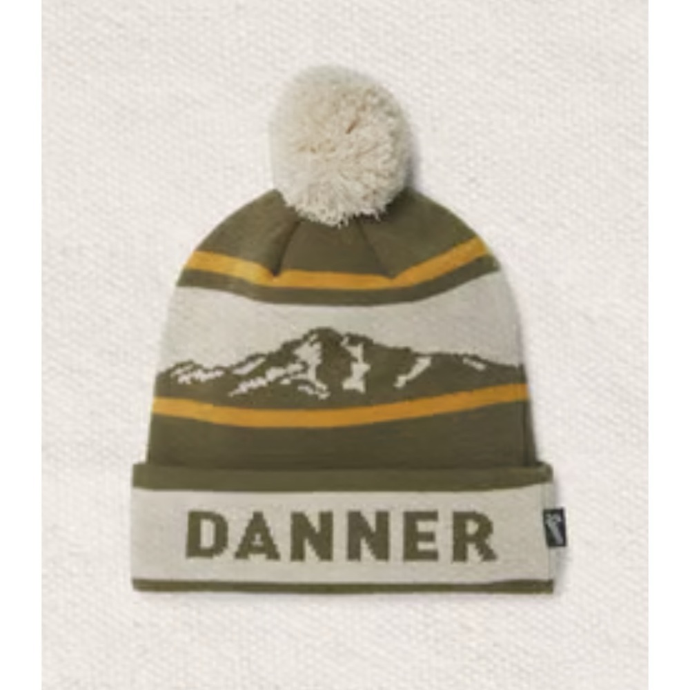 Danner Mountain Pom Beanie in Loden Oatmeal NWT